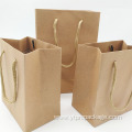 Brown Kraft With Handle Custom Logo Paper Bag